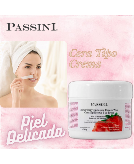 Cera Epilatoria Piel Sensible Para Microondas Fresa Passini 450g