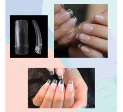 Tips Cuadrados Transparentes Para Uñas Acrílicas 200pz Mc Nails