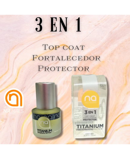 3 En 1 Top Coat, Fortalecedor, Protector 10ml Na Nails