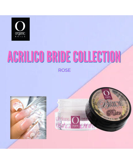 Polvo Acrílico Bride Collection Tono Rose 14g Organic Nails