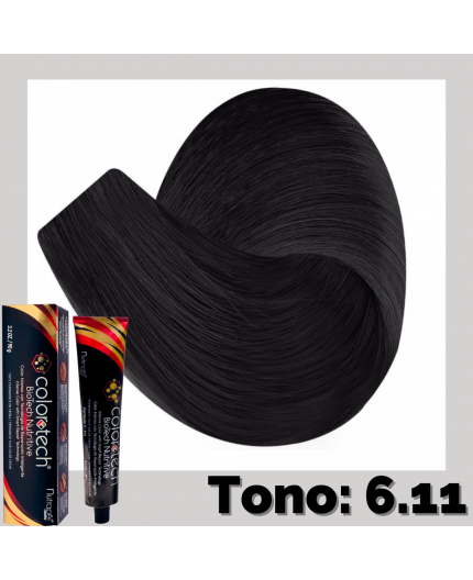 Color Tech Tinte Tono 6.11 Rubio Oscuro Cenizo Intenso Tubo 90g