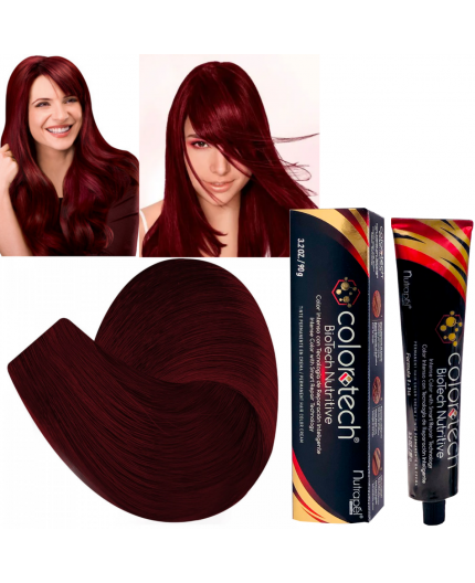 Color Tech Tinte Recargado R.665 Rojo Intenso Caoba Tubo90g