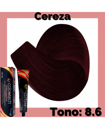 Color Tech Tinte Tono Cereza 8.6 Rubio Claro Rojizo Tubo 90g